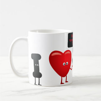 Süße Valentinsfiguren-Tasse - Frohes Valentinstag  Kaffeetasse