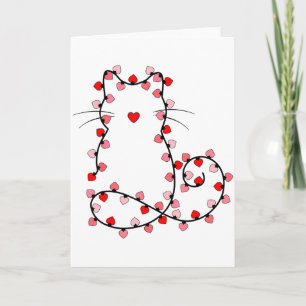 Süße Valentinslicht Katzenherz Liebe Valentinstag Karte