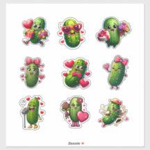 Süße Valentinstag-Einlegesticker für Gurken