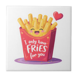 Süße Valentinstag-Fritten-Pun Fliese