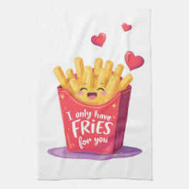 Süße Valentinstag-Fritten-Pun Geschirrtuch