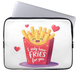 Süße Valentinstag-Fritten-Pun Laptopschutzhülle