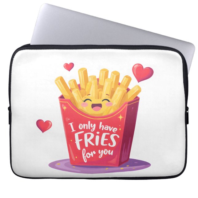 Süße Valentinstag-Fritten-Pun Laptopschutzhülle (Vorderseite)