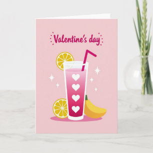Süße Valentinstag-Getränkekarte Karte