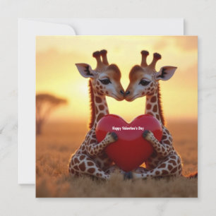 Süße Valentinstag-Giraffen  Feiertagskarte