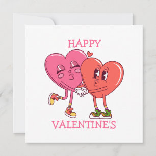 Süße Valentinstag-Herzen-Paar-Flachkarte