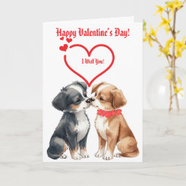 süße Valentinstag-Hunde gefaltete Grußkarte Karte