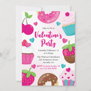 Süße Valentinstag-Kekse Dekorationsparty Einladung