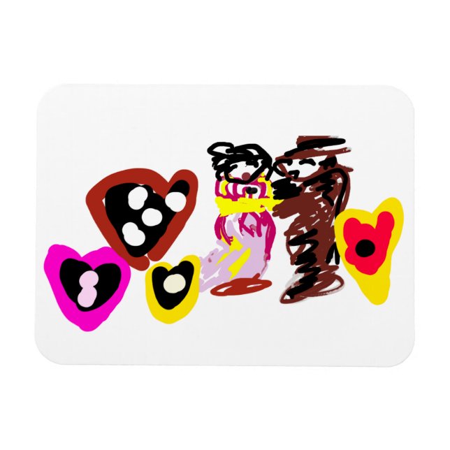 Süße Valentinstag-Puppen Magnet (Horizontal)