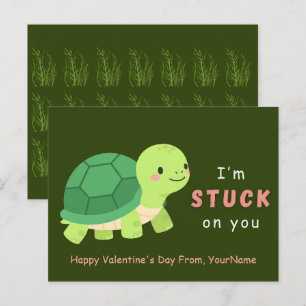 Süße Valentinstagkarte mit Schildkröten-Wortspiel  Feiertagspostkarte