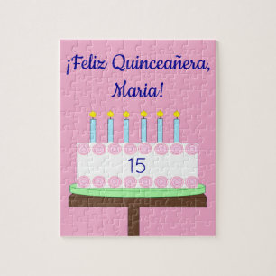 Süße Vanille-Quinceañera-Torte - Spanisch: Rosa