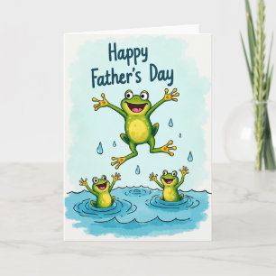 Süße Vatertag-Frosch-Familienkarte Karte