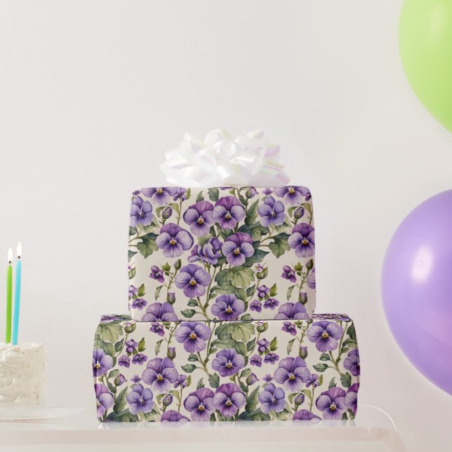 Süße Veilchen Blumen Geschenkpapier (Partygeschenke)