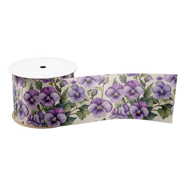 Süße Veilchen Blumen Satinband (Spule)