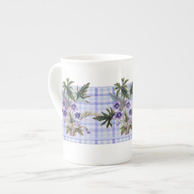 Süße Veilchen-botanische Blumenknochen-China-Tasse Prozellantasse (Vorderseite Links)