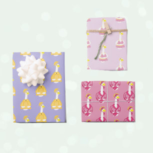 Süße Veranda-Gans-Outfits Geschenkpapier Set