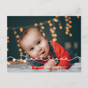 Süße Verbindungs-Herz-Schriftart Baby-Shower-Danke Postkarte