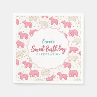Süße veredelte Tierkekse Geburtstag Serviette