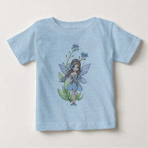 Süße Vergissmeinnicht-Blumenfee-Baby-Strampler Baby T-shirt