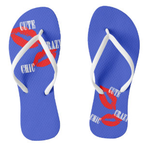 Süße Verrückte Schicke Rote Lippen Kuss Flip Flops