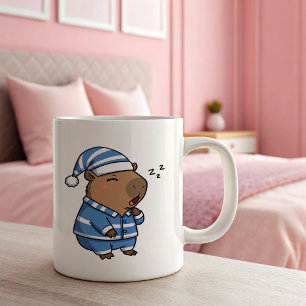 Süße verschlafene Capybara-Tasse   Cozy & Entspann Zweifarbige Tasse