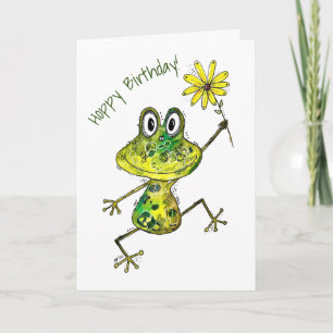 Süße verspielte glückliche Frosch Karte