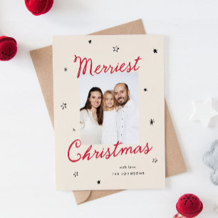 Süße verspielte Schrift Frohe Weihnachten Foto