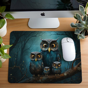Süße verzauberte Eulenfamilie Mousepad