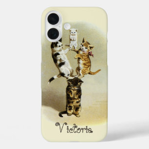 Süße viktorianische Katzen Kätzchen spielen, Humor title_seo2