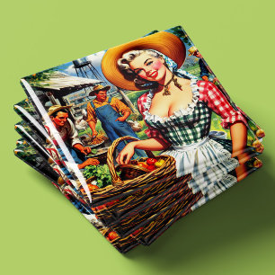Süße Vintage-Farmer-Pinup Magnet