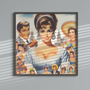Süße Vintage-Frau Poster