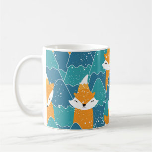 Süße Vintage-Füchse Illustration Kaffeetasse