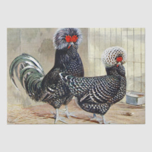 Süße Vintage-Hahn-und-Henne-Party Seidenpapier