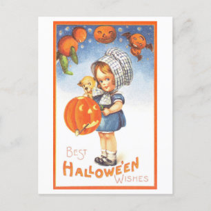 Süße Vintage-Halloween-Postkarte Postkarte