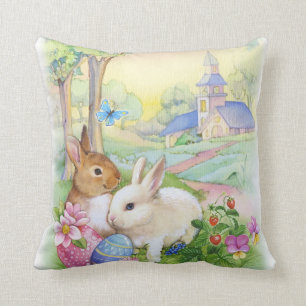 Süße vintage Ostern Hasen Kissen