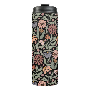 Süße Vintage Retro Blumen Thermobecher Thermosbecher
