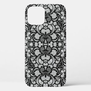 Süße vintage schwarze weiße Paisleymuster Case-Mate iPhone Hülle