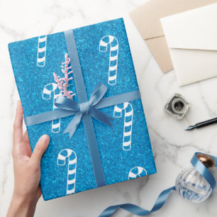 Süße vintage Weihnachts-Zuckerrohr-Glitter-Feierta Geschenkpapier