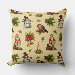 Süße Vintage-Weihnachtselemente-Wurfkissen Kissen