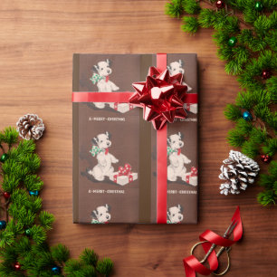 Süße Vintage-Weihnachtshunde Geschenkpapier