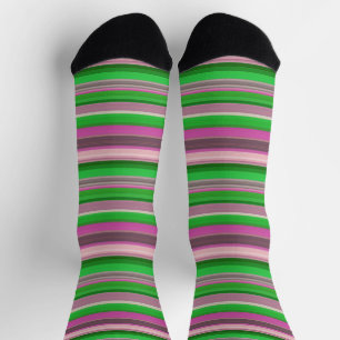Süße violette grüne Streifen Socken