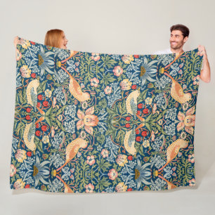 Süße Vögel, Erdbeer-Dieb Vintage-Kunst Fleecedecke