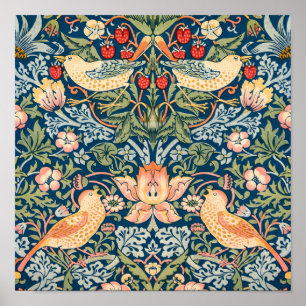 Süße Vögel, Erdbeerdiebe Vintage-Kunst Poster