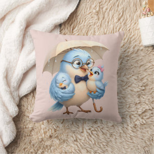 Süße Vogel-Familie-Wurfkissen-Geschenk Kissen