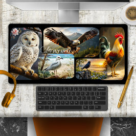 Süße Vogel-Fotocollage Wildlife Schreibtischunterlage