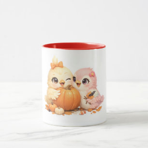 Süße Vogel Freunde Halloween-Kürbis-Design Tasse