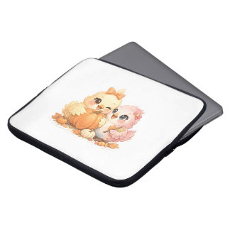 Süße Vögel Halloween-Kürbis-Laptop-Hülle Laptopschutzhülle