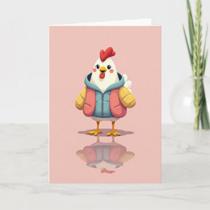 Süße Vögel in Jacke Art Karte