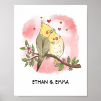 Süße Vögel Paar Personalisierter Valentinstag