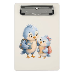 Süße Vogelgeschwister Mini-Clipboard Mini Klemmbrett